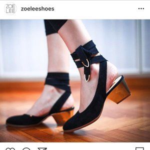 Zoe Lee Low Wrap Heels
